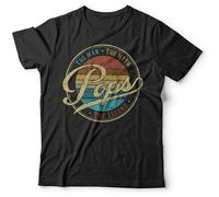 TAOKEBEAR Pops Man Myth Legend Fathers Day Dad Pa Pappy Daddy Unisex O-Neck 100% Cotton Short-Sleeve T-Shirts Black L