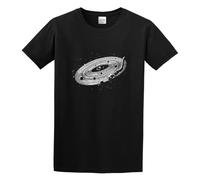 TAOKEBEAR Space Vinyl DJ Mixer Decks Dance House EDM Music Birthday Gift Ibiza Unisex Cotton T-Shirts Black XXL