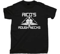 TAOKEBEAR Star Ship trooperst rico's Rough Necks no One Quits mobilein fantry Movie Unisex 100% Cotton Short-Sleeve T-Shirts Black M