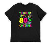 TAOKEBEAR This is My 80's Costume Outfit Gifts Eighties Retro Party Unisex 100% Cotton Short-Sleeve T-Shirts Black M