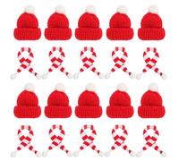 TaoLiMuTX Ensemble de 20 accessoires mini bonnet et écharpe de Père Noël, inspiré des bonnets de Père Noël