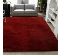 TAOLITAO Tapis Chambre 130 x 210 cm Shaggy Longs Tapis Antidérapant Antidérapant, Moderne, Moelleux, pour Chambre, Bureau, Couloir, Bebe, Vin Rouge