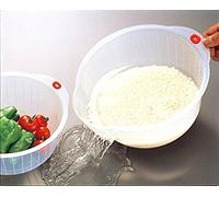 TaoNaisi Cuisine Riz Transparent Bol de Lavage des Aliments Filtre Tamis de Riz Panier de vidange de Fruits avec égouttoirs Latéraux et inférieurs