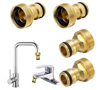 taonganui Lot de 4 raccords de robinet universels pour mitigeur | Raccord de tuyau d'arrosage - Adaptateur de tuyau Gardena - Raccord rapide - Raccord rapide