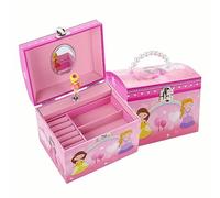 TAOPU Boîte à Bijoux Musicale avec Poignée en Perles et étui de Rangement de Bijoux pour enfants Princesse Tournoyante pour Filles