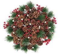 TaoQ C 150 Pièces Décorations de Cônes de Pin Cônes de Pin Naturel Décorations de Branche de pin de Baies de pin cônes de Noël pour Bricolage Artisanat Accueil Noël Hiver Vase Remplissage décoration