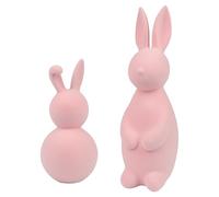TaoQ C 2 Pièces Lapin Pâques Ornement Rose Résine Lapin Statue de Lapin Décoration de Table de Pâques pour Pâques et Printemps Home Room Party Décoration