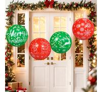 TaoQ C 4 pièces 40 cm Boules gonflables de Noël PVC suspendu Noël boules gonflables extérieures pour jardin pelouse cour vacances porte d'entrée décoration