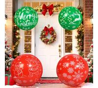 TaoQ C 4 pièces 81 cm, 60 cm Boules gonflables de Noël PVC Grandes boules gonflables de Noël pour la décoration de la porte d'entrée de vacances de la cour de pelouse du jardin