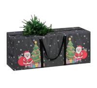 TaoQ C Sac Rangement Sapin de Noël, 165 CM x 38 CM x 76 CM Grand Sac de Rangement pour Sapin de Noël avec Poignées et Fermeture à Glissière pour Arbres Artificiels Guirlande, Noir