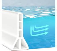 TAOQILE Seuil de Douche Barrage d'eau, Barriere de Douche Anti Débordement, Barrage d'eau Pliable Joint, pour Joint Douche Sol Séparation Humide et Sèche d'eau, Hauteur 10cm (100cm,Blanc)