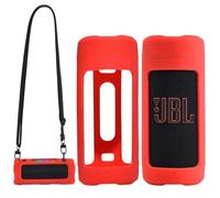 Taoricen Silicone Housse de Protection pour JBL Grip avec Mousqueton et Bandoulière (Rot)