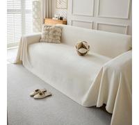 TAOTAOGO Grande Couverture en Chenille pour canapé 2 ou 3 Places - Jeté Extra Large pour canapé, Chaise, canapé et lit C crème 230 x 300 cm
