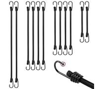TaoTazon Tendeurs Elastique avec Crochets,Tendeur Elastique pour bâches Différentes Tailles, 12 pièces Sandow Elastique pour tarps vélos Motos Chargement de Voiture etc.