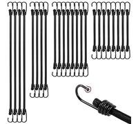 TaoTazon Tendeurs Elastique avec Crochets,Tendeur Elastique pour bâches Différentes Tailles, 24 pièces Sandow Elastique pour tarps vélos Motos Chargement de Voiture etc.