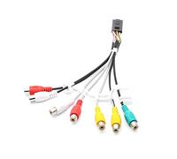 TAOTT Câble adaptateur de câble de sortie RCA universel 14 broches pour caisson de basses - Connecteur de câblage pour radio Android - Accessoires de voiture