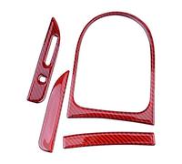 Taott Lot de 4 garnitures de boîte de vitesses en fibre de carbone pour Ford Mustang 2015 2016 2017 2018 2019 Rouge