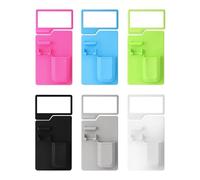 Taoxekoro 1 organisateur de toilette en silicone étanche avec miroir et support de rasoir conçu pour la douche et la salle de bain (rose)