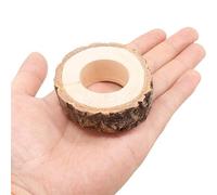 Taoxekoro Lot de 10 ronds de serviette en bois d'écorce rustique, porte-serviettes en bois pour Saint-Valentin, fête, décoration de table