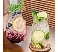 Taoyanmo Lot de 2 tasses en verre uniques de 520 ml, en forme d'ananas, tasses à café, tasses à café glacé, gobelets en verre pour café glacé, jus, lait, cocktail, thé, smoothie, esthétique à bulles