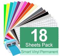 TAOYIO 18 Feuilles de Vinyle Adhésif 14 X 30,5cm, Vinyle Adhésif Permanent pour Cri-cut Joy, pour Silhouette Cameo, Cadeaux de Bricolage, Mug, Verre, Panneaux