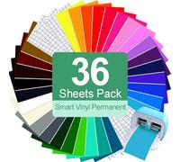 TAOYIO 36 Feuilles de Vinyle Adhésif 14 X 30,5cm, Vinyle Adhésif Permanent pour Cri-cut Joy, pour Silhouette Cameo, Cadeaux de Bricolage, Mug, Verre, Panneaux