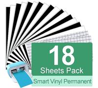 TAOYIO Smart Vinyl Lot de 18 films vinyle permanents Cri-cut Joy - 14 cm x 30,5 cm - Pour traceur - Pour ordinateurs portables, téléphones, murs et plus - Film de transfert pour traceur