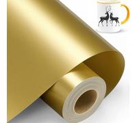 TAOYIO Vinyl Rouleau de Vinyle Adhesif Permanent 14 X 600cm or, Vinyle Adhésif Permanent pour Cri-cut Joy, pour Silhouette Cameo, Cadeaux de Bricolage, Mug, Verre, Panneaux