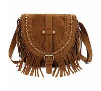 Taoyoule Bolso Con borlas esmeriladas, bolso de sillín Retro Para Mujer, bolso de hombro Tipo bandolera a la Moda, bolsos de mensajero Para Mujer