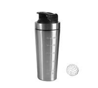 TAOZHUGONG Bouilloire de fitness en acier inoxydable avec graduation, gourde protéinée, shaker à protéines en acier inoxydable avec boule mélangeuse, gobelet pour la course, le fitness (A)
