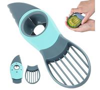 Taozoey 3-en-1 Trancheuse à Avocat, Couteau à Éplucher et Dénoyauter, Gadget de Cuisine pour Trancher des Fruits (Bleu)