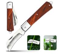 Taozoey Couteau de Greffage Pliant, Serpette Jardin, Horticultural Knife, Champignon, Garden Knife, Pliable Greffe D'élagage, Acier Inoxydable, Outil de Jardin (B)
