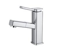 Tap de Bassin avec pulvérisateur à Poil à 360 ° Rotation de boullon de Traction vers Le Bas Fauce de Toilette à Eau Froide Chaude Tout CUPPORTE