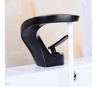 Tap de pont à levier simple Black/Gold Gold Bathalon Robinet Hot and Cold Water Taps pour bassin de salle de bain F8151 (Chrome) LWX