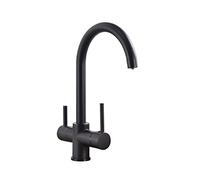 Tap d'évier chromé à 3 voies - mélangeur pivotant à 360 ° avec des poignées doubles pour les systèmes de filtre à eau - Finition brossée robinet d'eau potable Beauty Comes
