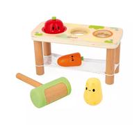 Janod Jouet d'éveil Taptap Légumes de la Ferme – 3 légumes + maillet, en bois FSC, dès 12 mois