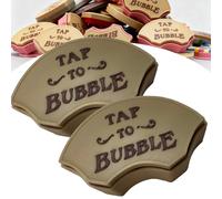 Tap to Bubble - Clicky Fidget Button, Press-Type Fingertip Toy, Satisfying Tactile Click Toy for Stress Relief Tactile Stimulation, Portable Pocket Fidget Gadget for Classroom Home(Beige*2)