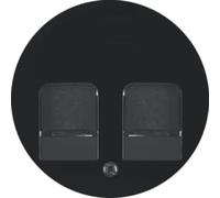 Tapa central con protección de suciedad y portaetiquetas doble, R.1/R.3, negro