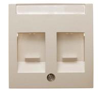 Tapa central con protección de suciedad y portaetiquetas doble, series berker S.1/ B.3/ B.7 de hager, blanco brillo