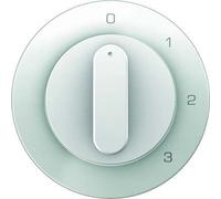Tapa interruptor 3 posicióniciones con mando rotativo, con posición neutra, series berker R.x de hager, blanco polar