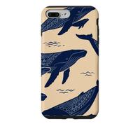 Tapa polynésien à Bosse mère et Veau Baleine Art Marine Coque pour iPhone 7 Plus/8 Plus