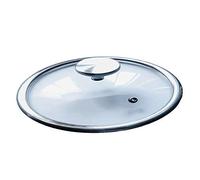 TAPADERA 28 CM-Tapa para gama Titanium pro, 28cm de diámetro, de cristal templado con válvula, blindaje de acero y pomo de acero inoxidable cepillado,