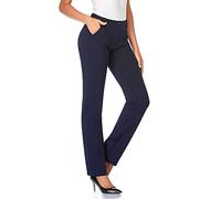Tapata Femme 71cm/76cm/81cm/130cm Pantalon Stretch Droit avec Poches, Long/Regular/Petite pour Bureau Affaires Quotidien Bleu Marine X-Large 81cm