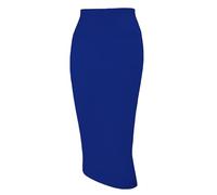 Tapata Jupe Crayon Femme au Genou à Taille Haute Midi Ceinture Élasticité Bodycon, Bleu, XX-Large