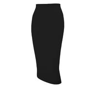 Tapata Jupe Crayon Femme au Genou à Taille Haute Midi Ceinture Élasticité Bodycon, Noir, Large