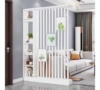TAPAUVCK 1 Ensemble de paravents élégants en Bois avec étagère - Paravent de confidentialité Autonome for la décoration intérieure et Les Solutions de Rangement(White+White,55.1x9.4x79.5in)