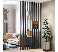 TAPAUVCK Lot de 10 cloisons de séparation réglables en Bois, for la Maison et Le Bureau, Panneaux décoratifs du Sol au Plafond(Black,180cm)