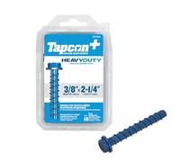 Tapcon + 10 chevilles d'ancrage pour charges lourdes de 0,95 cm x 6,3 cm (3/8") x 2-1/4 po, bleu