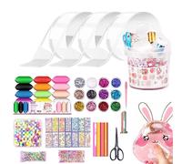 Tape Bubbles Kit de Bulles de Ruban Adhésif à Bulles Nano, Magic Bubble Tape pour Les Cadeaux d'anniversaire, Bubble DIY Craft Kit, Ensemble de 65 pièces avec Ciseaux et Remplissage de Bulles (5cm*3)