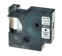 Tape d'étiquette 6 mm 9 mm 12 mm compatible avec D1 45010 45013 Compatible avec le gestionnaire d'étiquettes 100 150 200 250 Imprimante d'écrivain(Black Print on Clear)